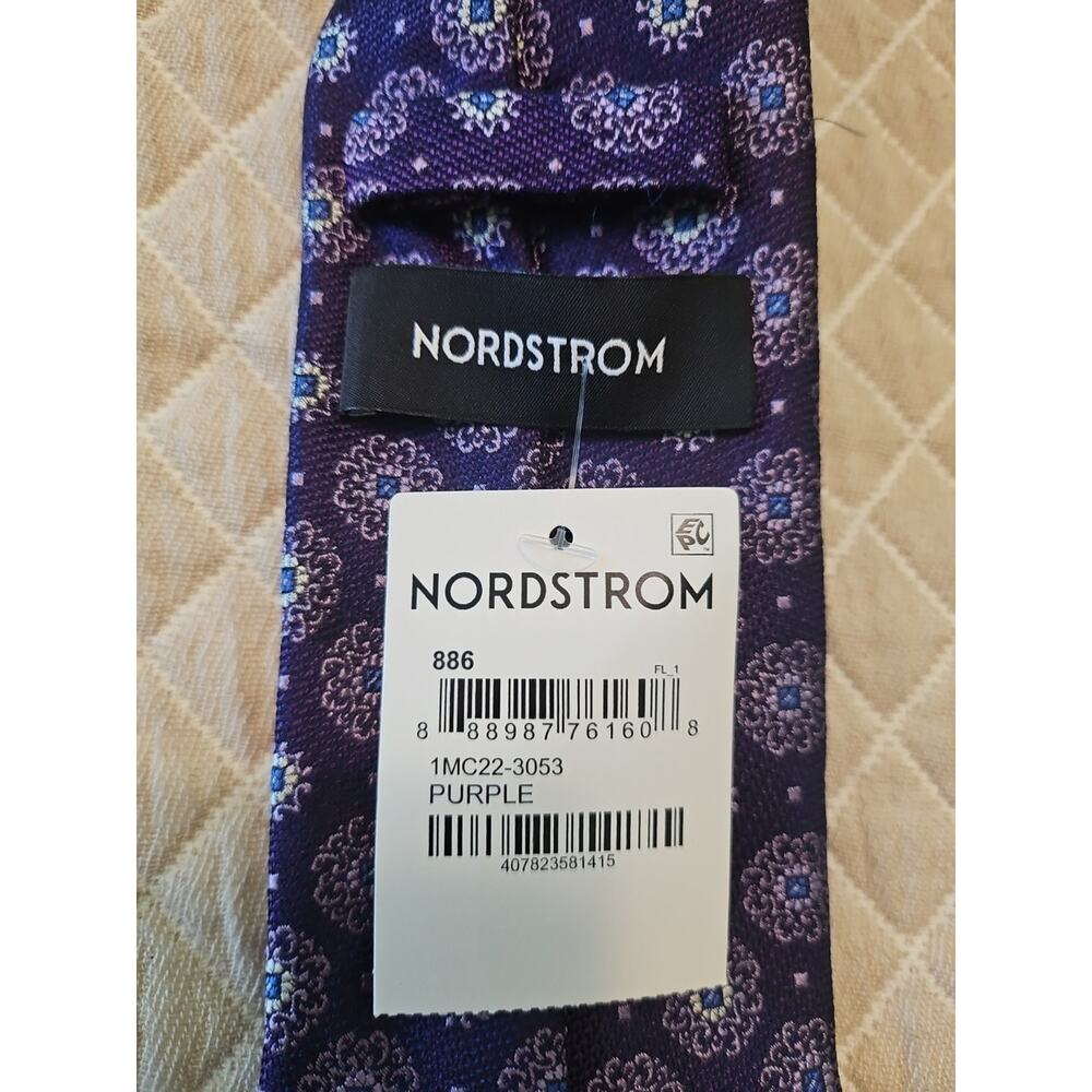 Nordstrom Men's Silk Tie Purple NWT Neck Tie - Picture 3 of 6